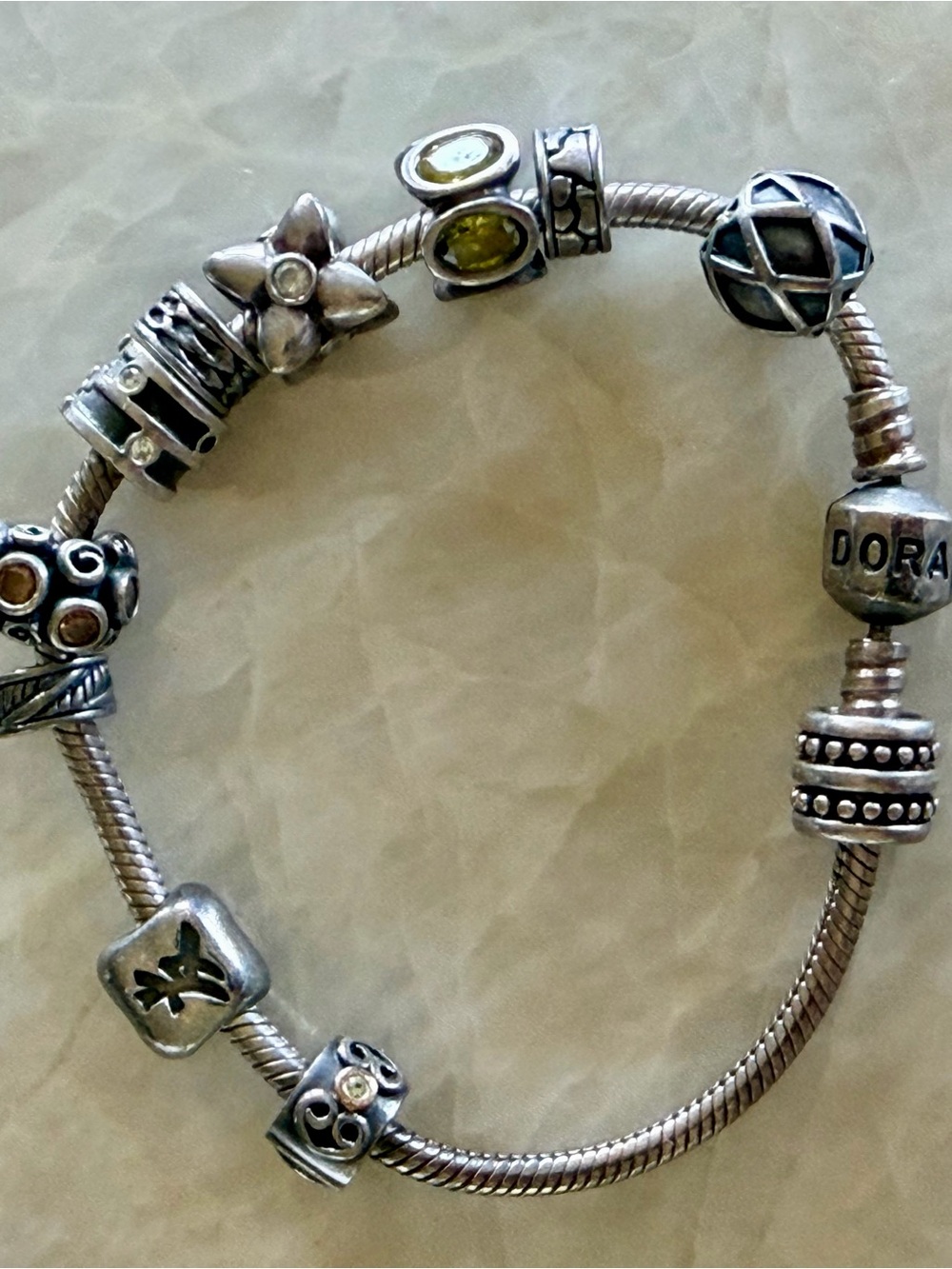 Pandora Sterling Silver Charm Bracelet with 11 Charms - Picture 2 of 4
